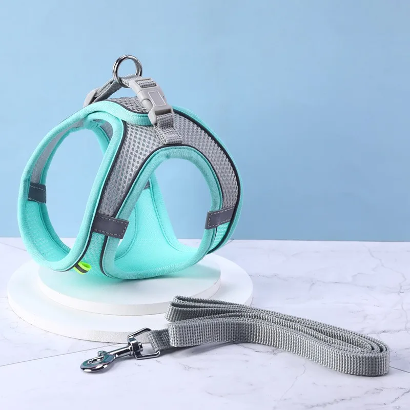 Жилетка-шлейка для собак с поводком регулируемый нагрудный ремень маленьких и