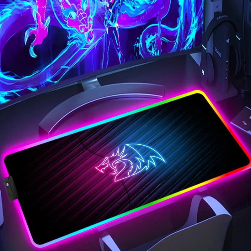 

Игровой коврик для мыши Rgb коврик для мыши REDRAGON Настольный коврик Kawaii настольные аксессуары коврик для клавиатуры аниме коврики для геймеро...