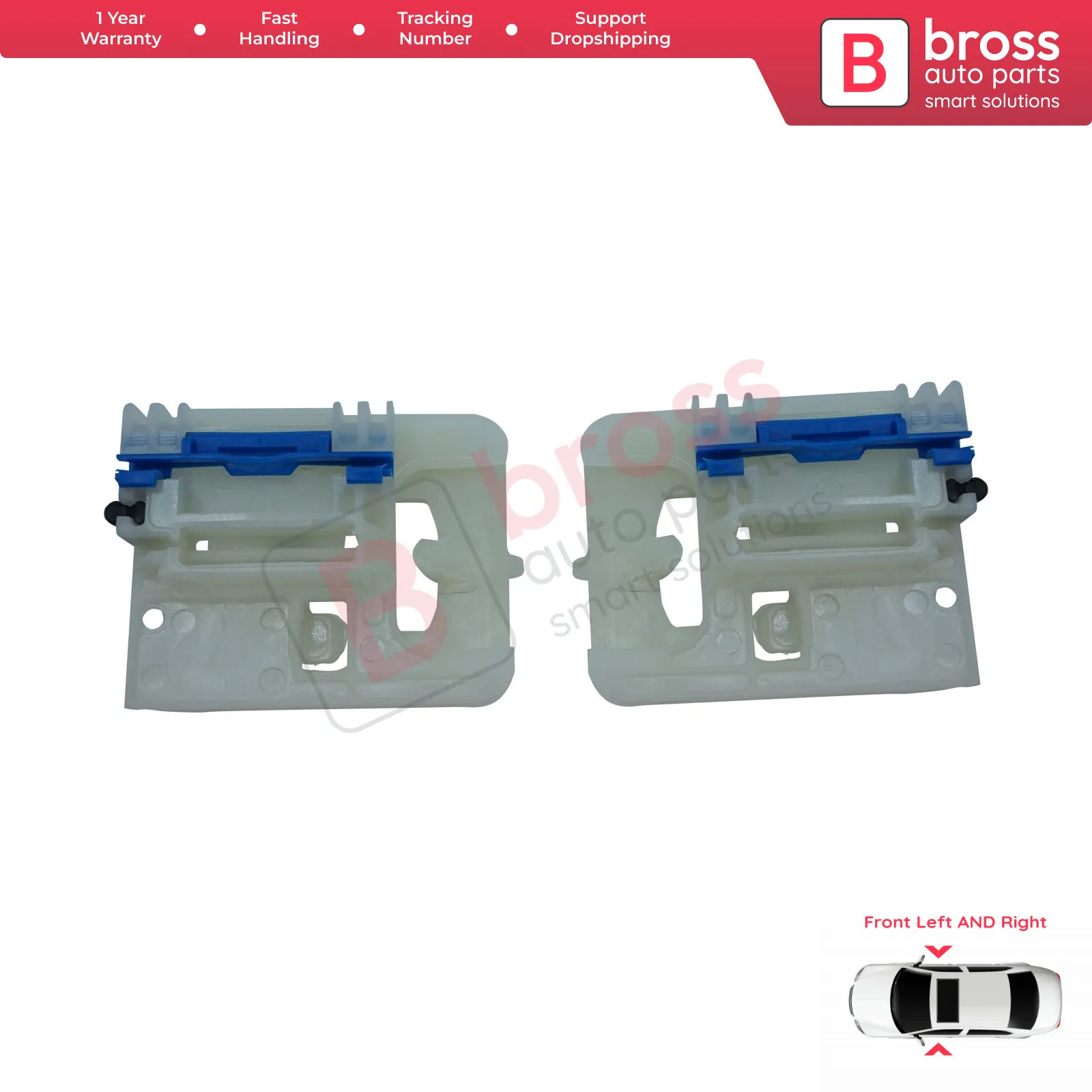 

Bross Auto Parts BWR5214 Front Window Regulator Repair Clips BK21V23200AD, 00520691630 for Ford Tourneo Custom Fiat Tipo MK2
