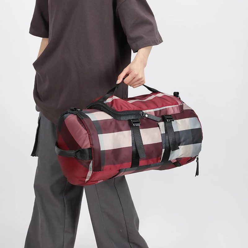 Large Capacity Oxford Cloth Versatile Backpack Female Korean Version Of Fashion Plaid Bag Travel Bag Male Fitness Duggel Bag M08