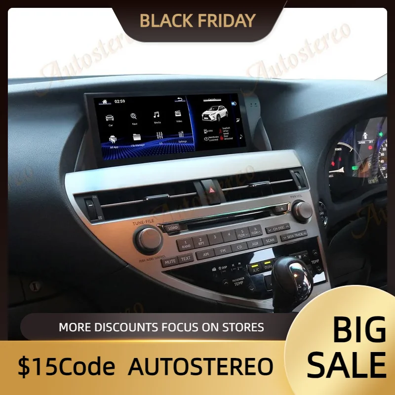 RHD Qualcomm 665 Android 13 автомобильный GPS для Lexus RX 2009-2014 навигационный плеер автостерео