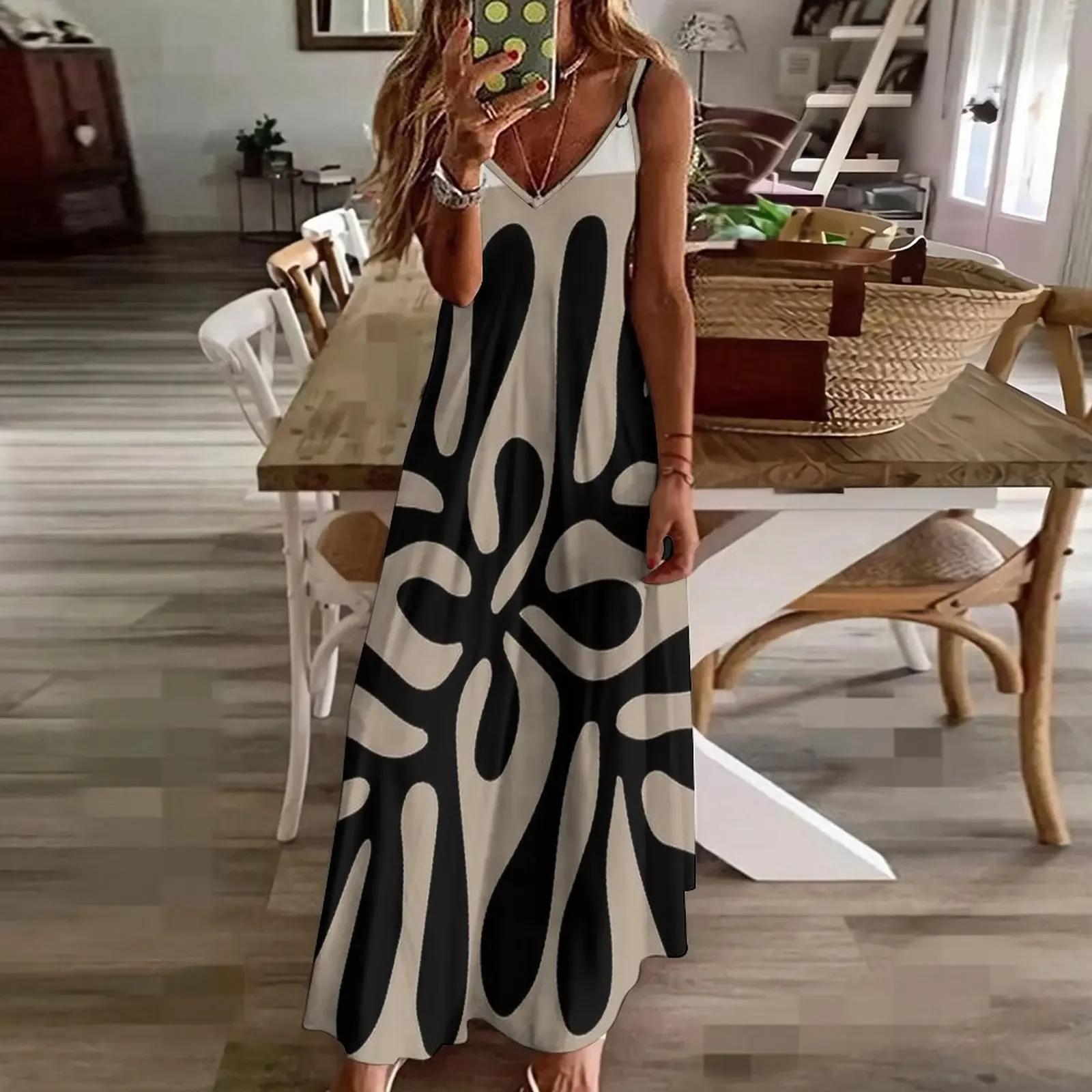 MATISSE: Papiers Decoupes Aix En Прованс рекламное платье без рукавов с художественным принтом