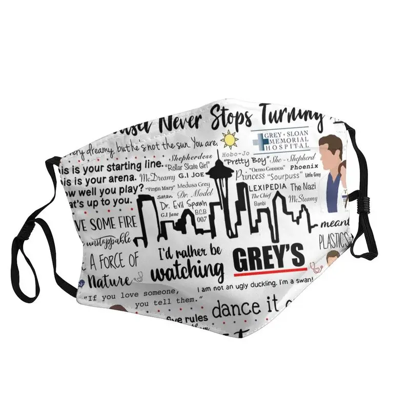 

Маска-коллаж для анатомии серого цвета для взрослых и мужчин, противопылевая маска, одноразовая маска для рта