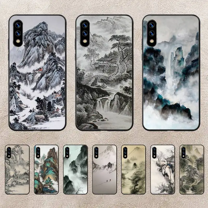 

Landscape Ink Painting Phone Case For Huawei G7 G8 P7 P8 P9 P10 P20 P30 Lite Mini Pro P Smart Plus Cove Fundas
