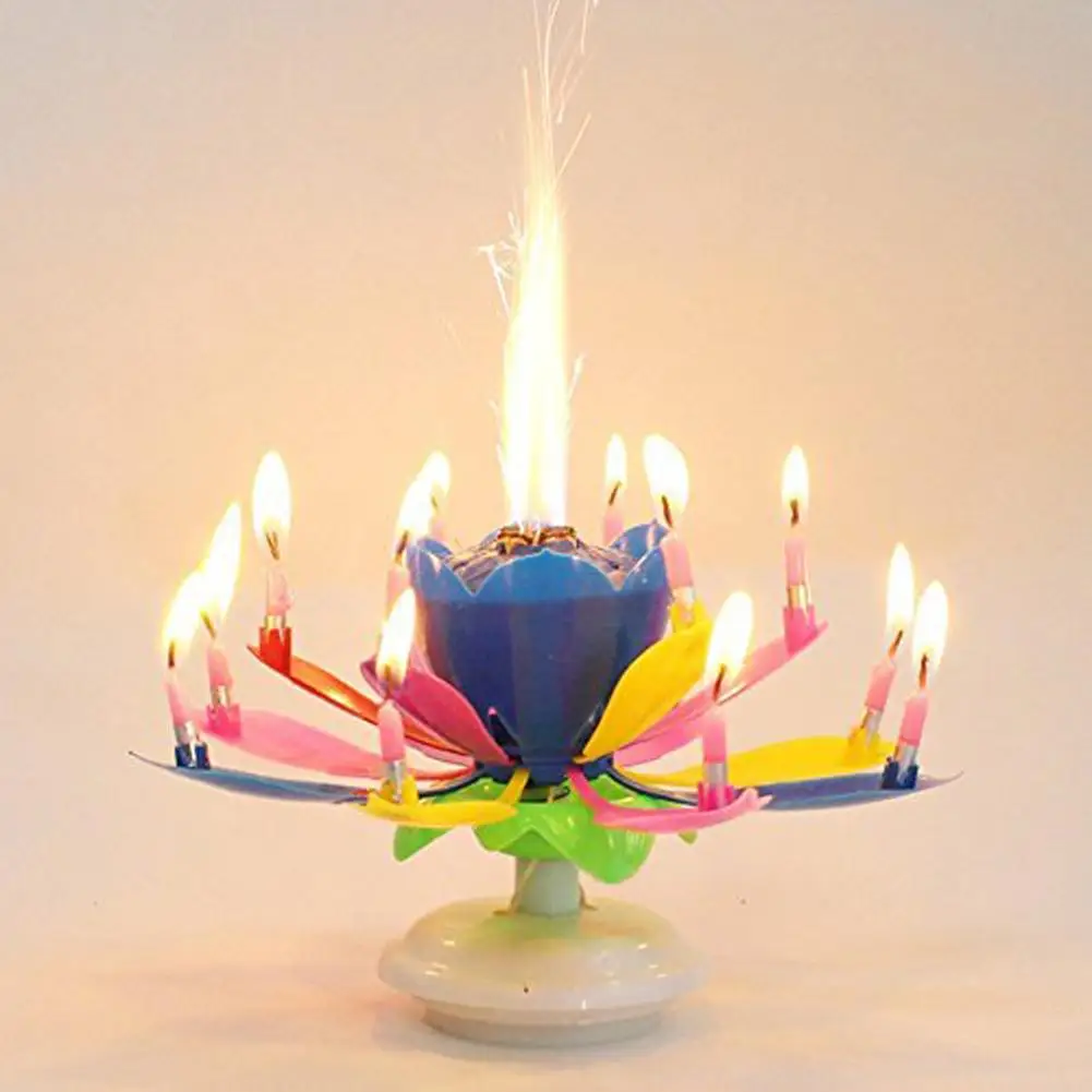 

Blossom Music Candle Cake Flower Light for Birthday Cake Double Layers Kitchen Toy Kids Party Gifts Home Decor Party Supplies