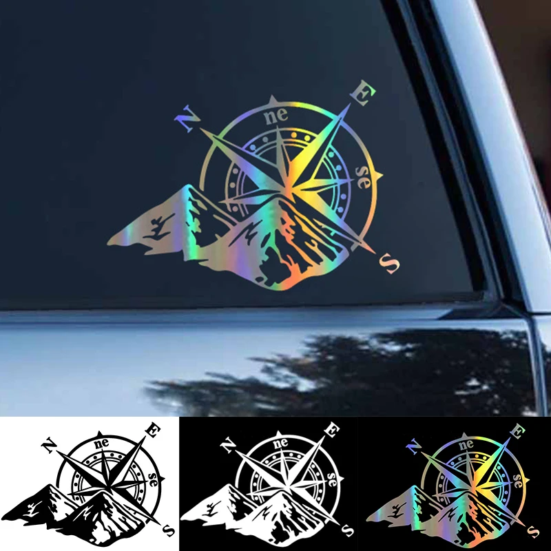 

Car Sticker Mountain Compass Fashion Laser Styling Decoration Decal Colorful Rear Windshield Stickers Auto Exterior Accessories