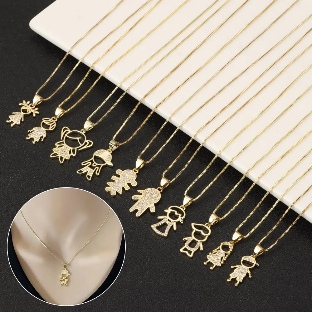 

Hot Sale Son Daughter Gifts Chain Girls Boys Necklace Charm Love Heart Pendant Trendy Jewelry