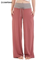 campsnail floral printed loose pants women casual wide leg pant elastic long trousers female high waist fashion pajama pants
