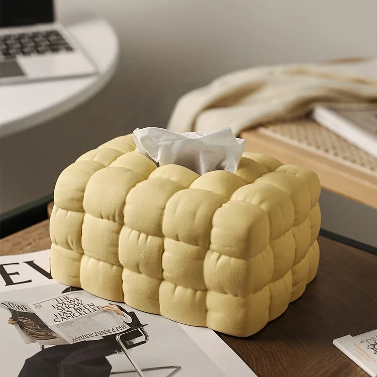

2023 New Design Ceramic Tissue Box Simple Style