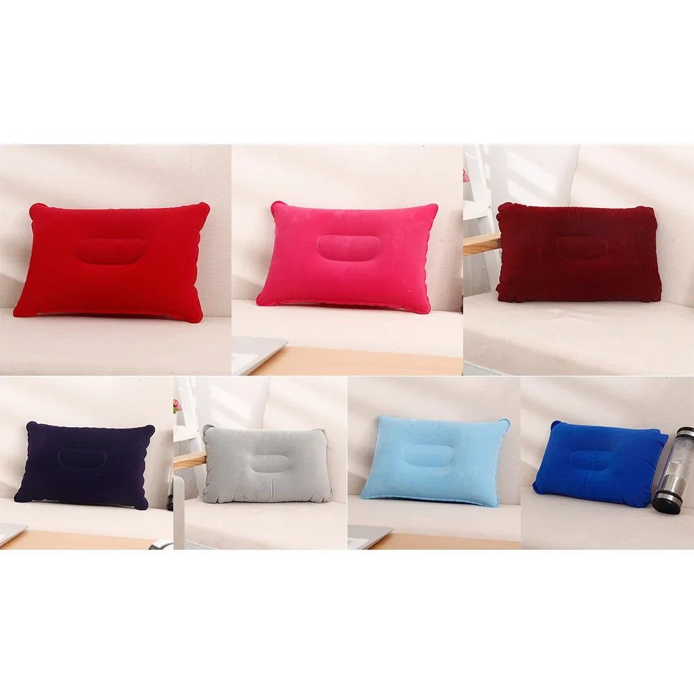 

Inflatable Air Pillow Bed Sleeping Camping Pillow PVC Nylon Neck Pillow Camping Supplies Equipments For Camping Tent Travel