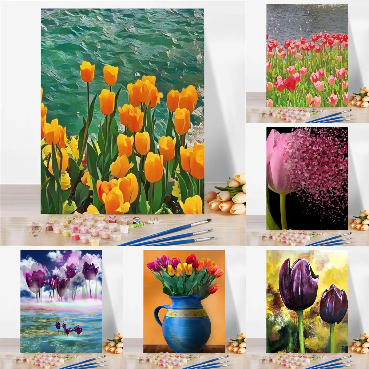 

Одинокий тюльпан Раскраска по номерам Сделай Сам масляная раскраска по фото подарок рисунок по номерам холст Декор Новые поступления