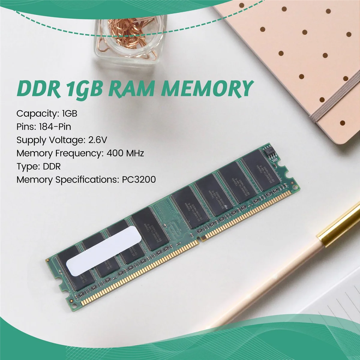 Память 2 6 В DDR 400 МГц 1 ГБ 184 контакта PC3200 настольный компьютер для оперативной