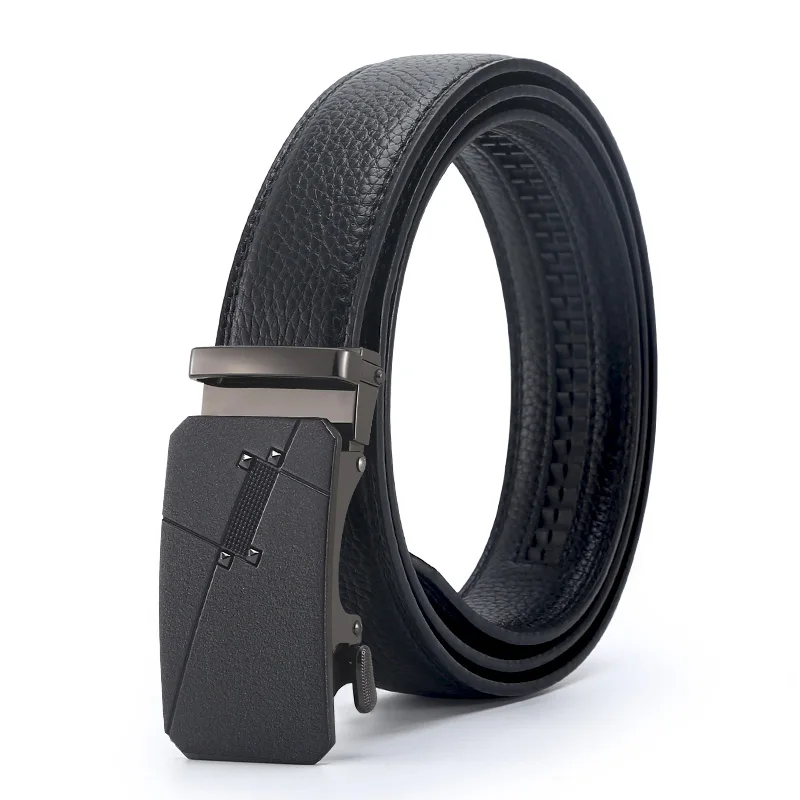 Men Belts Automatic Buckle Belt Micro Fiber Leather High Quality Belts For Men Leather Strap