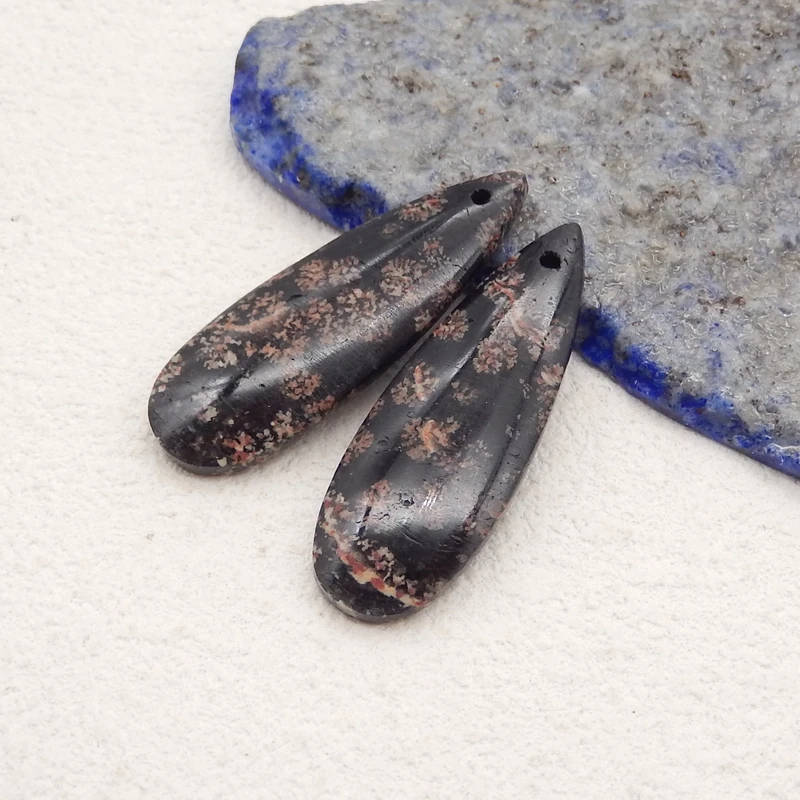 Натуральный камень снежинка обсидиан капли воды серьги-капли бусины модные