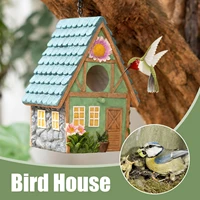 hanging bird house for outdoor patio garden decorative resin pet cottage birdhouse for bluebirds hummingbirds sparrows a5q1