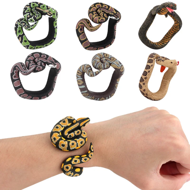 

Snake Python Bracelet Simulation Animal Model Cobra Character Plastic Fun Prank Gift Children's Educational Boy Girl Tricky Toy