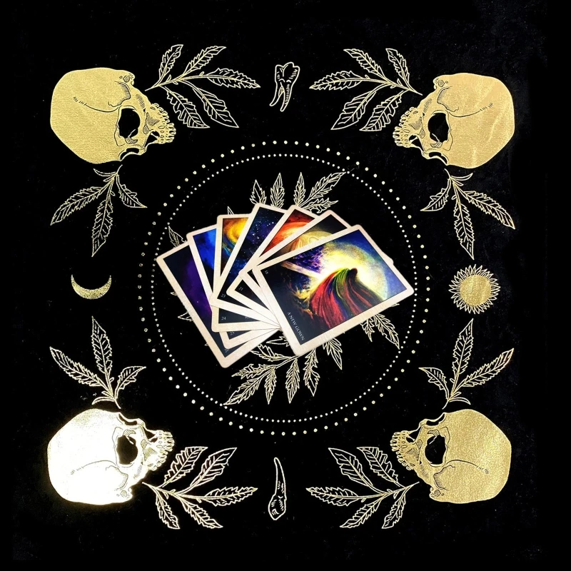 

49x49cm Tarot Table Altar Cloth Metaphysical Board Game Mat Pendulum Divination Altar Tablecloth Board Game Card Pad