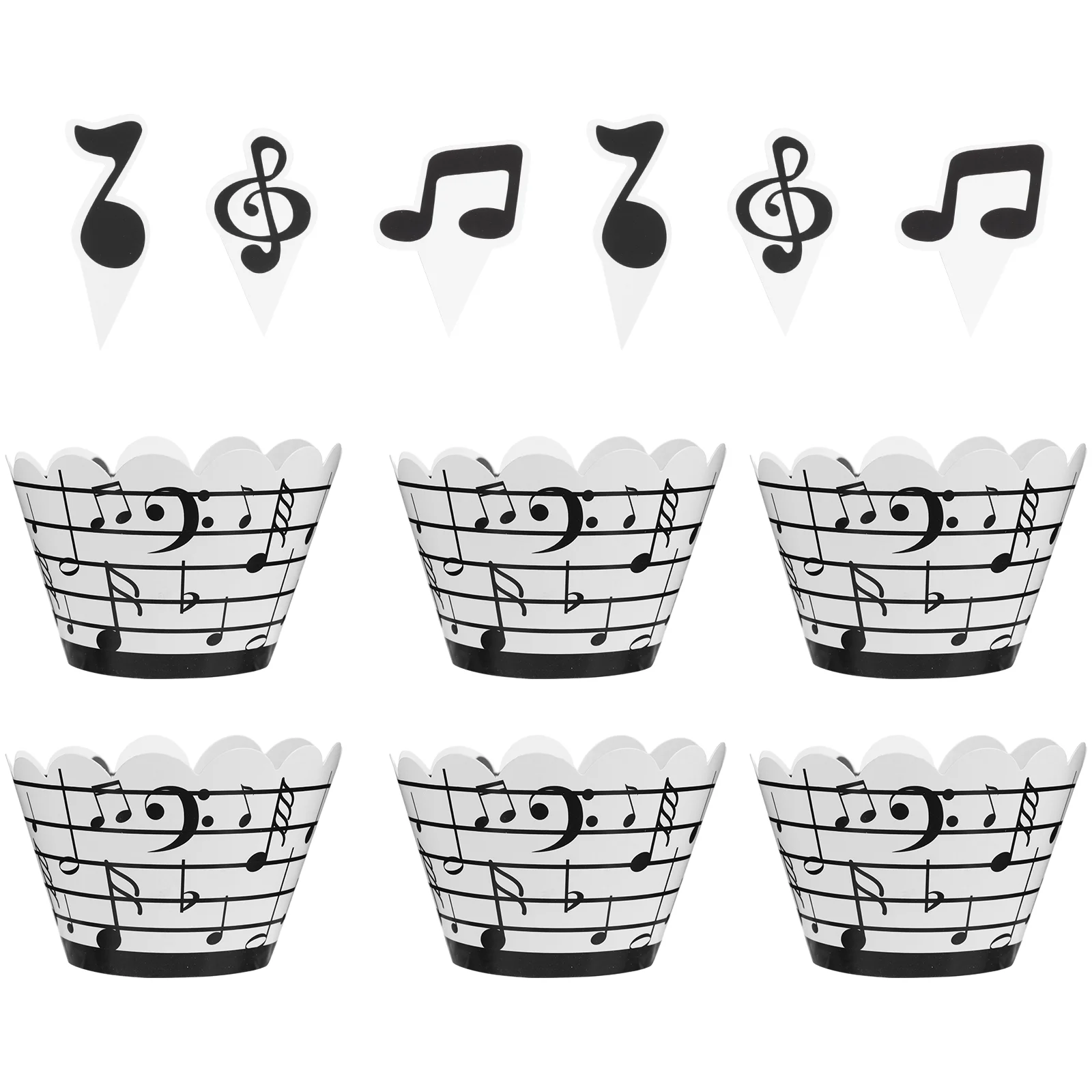 

Cupcake Cake Note Musical Muffin Baking Party Cups Liners Topper Picks Decorations Notes Wrapper Wrappers Symbol Birthday Themed