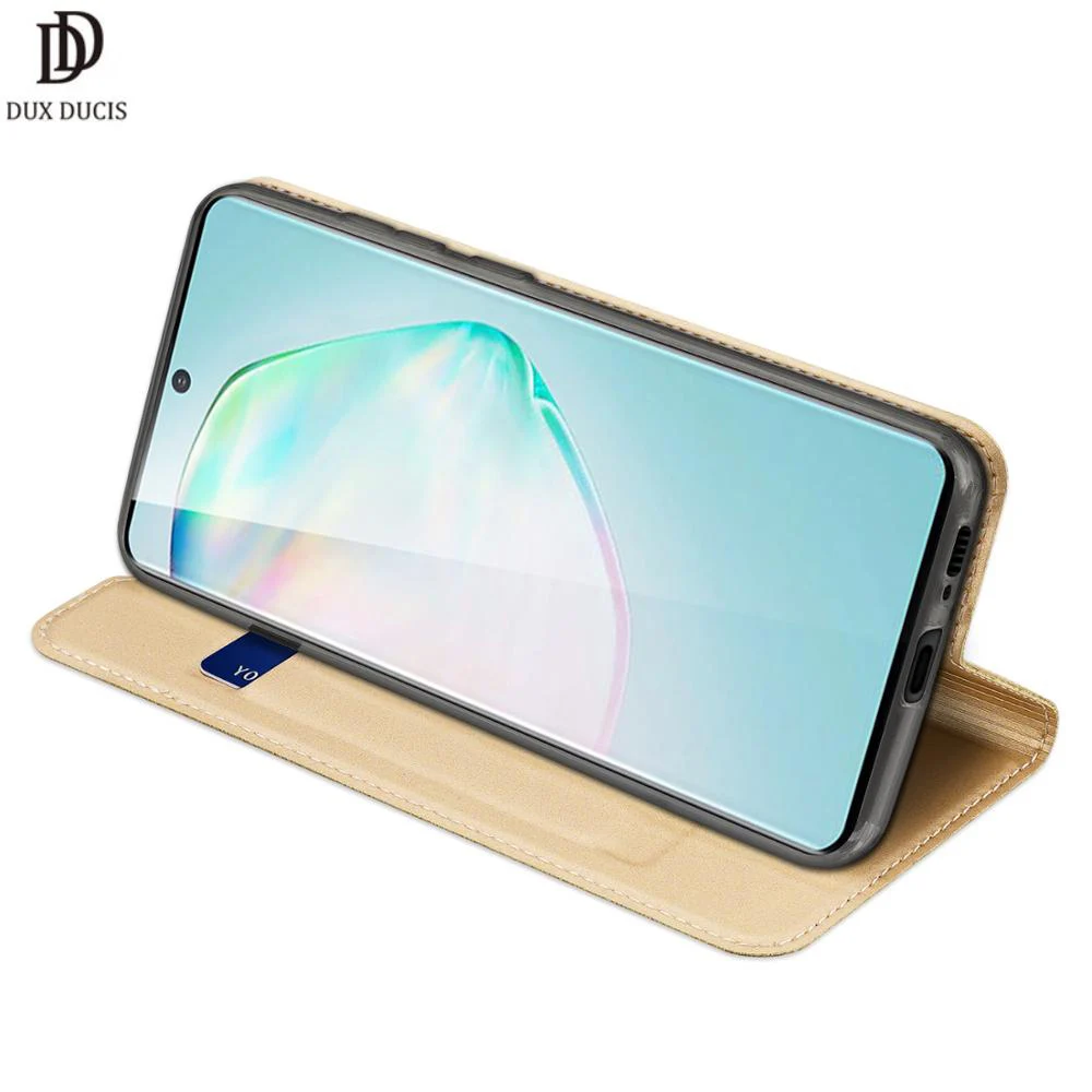 

Für Samsung Galaxy A91/S10 Lite DUX DUCIS Haut Pro Serie Leder Brieftasche Flip Fall Voll Schutz Stetige Stehen magnetische