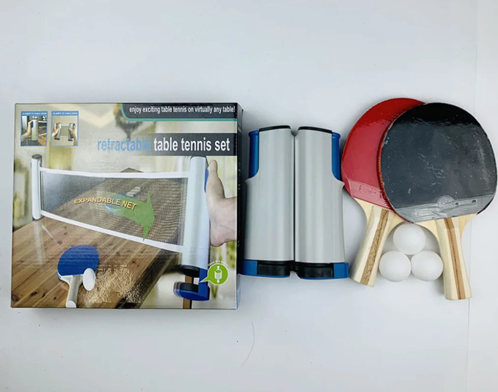 HOT sale A set of table tennis retractable grid + 3 balls 2 racket accessories Table Tennis |