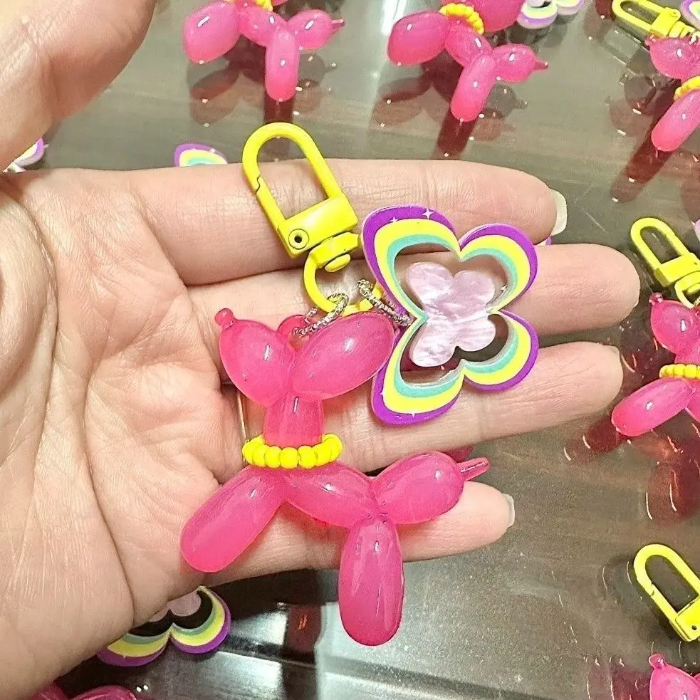 

NEW Fashion Keychain Punk Jelly Balloon Dog Keychains for Women Bag Pendant Jewelry Trinket Girl's Car Key Ring Key Chain Gifts