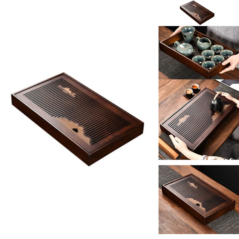 

HOT Solid Wood Tea Tray Water Storage Kungfu Tea Set Drawer Tea Board Dining Table Chinese Tea Ceremony Tools Tray