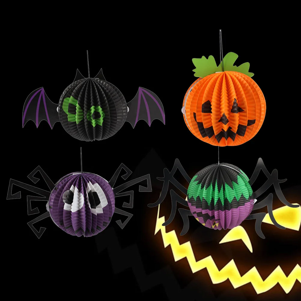 

Paper Lantern Pumpkin Spider Desktop Ornament Party Birthday Decoration Tissue Fan Decor Kids Animalbat