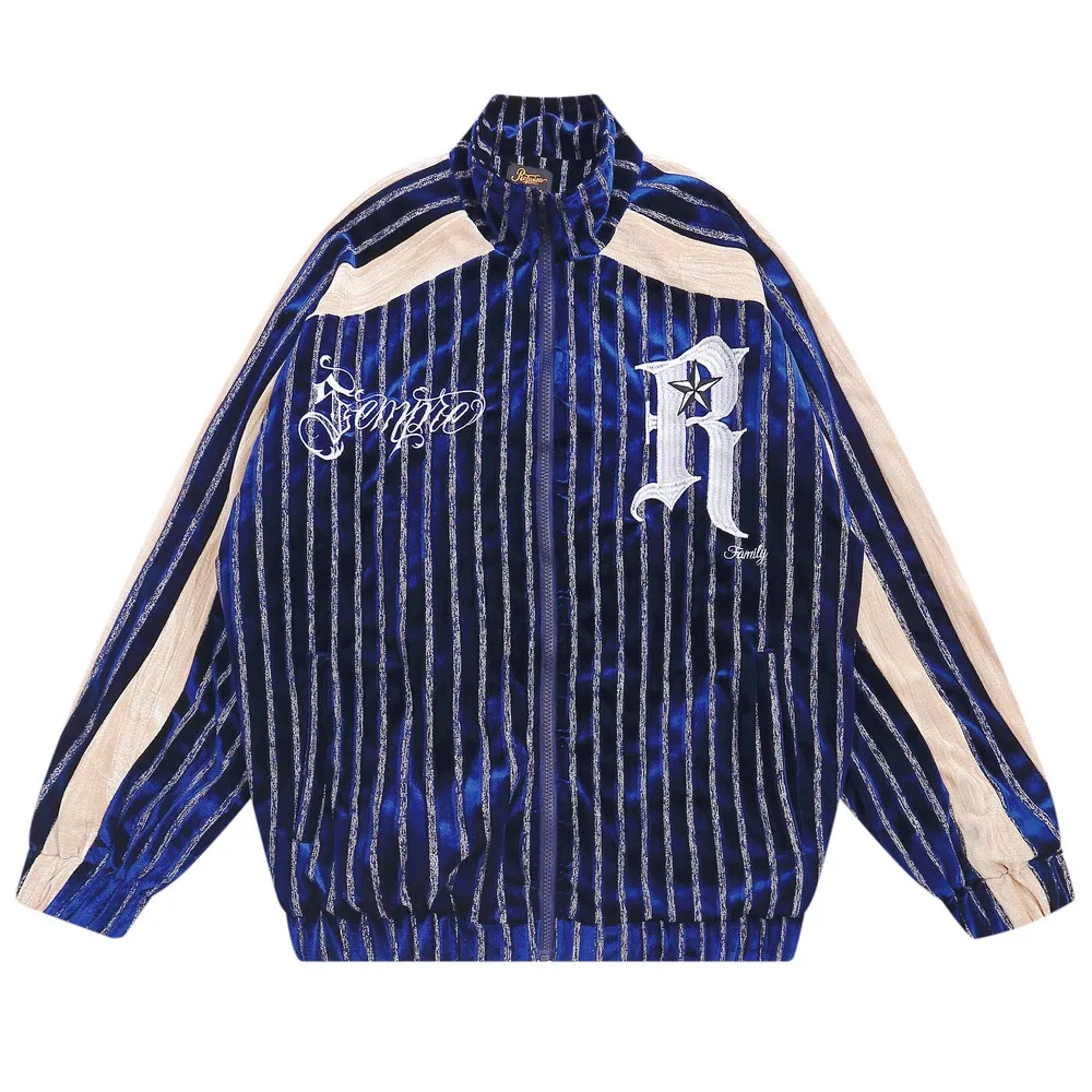 

Oversized Reflective Silver Stripe Men's Winter Jackets Gothick Style Steam Punk Goth Clothes Zip Up Grunge Clothing Coats 2022