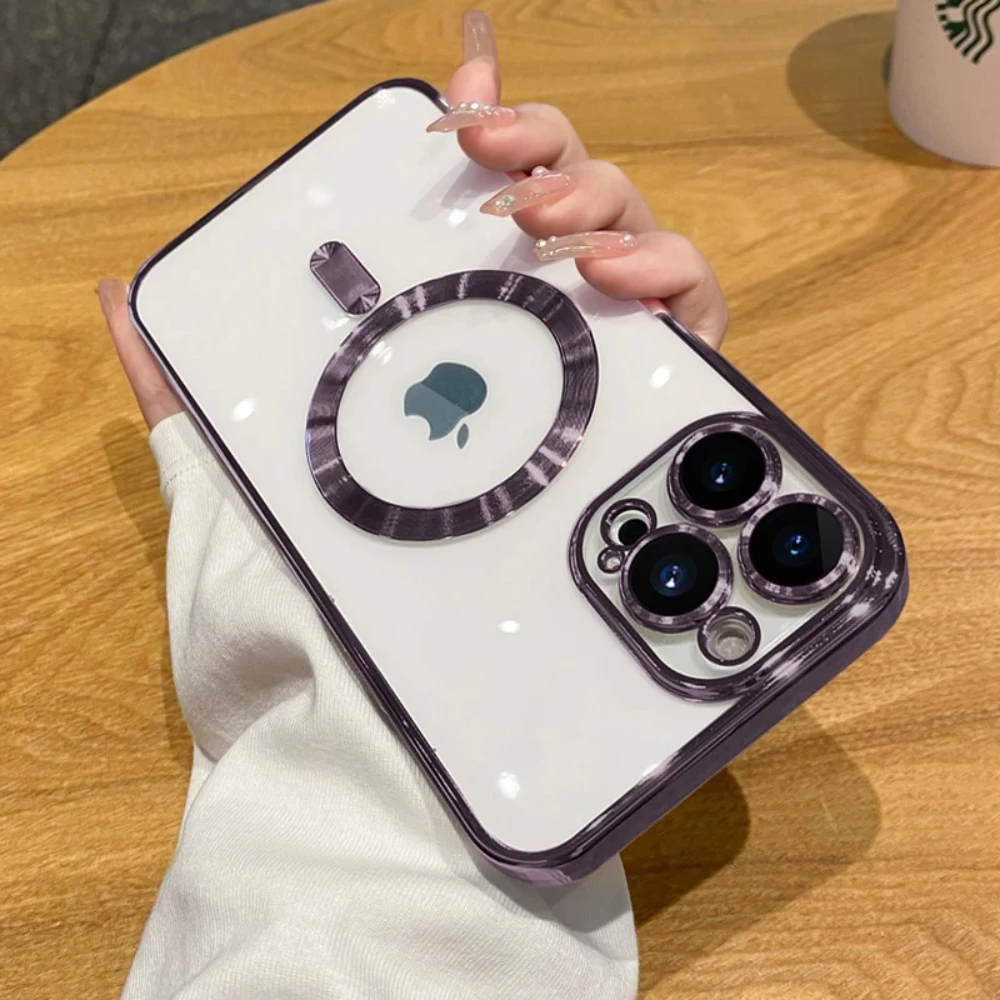 Роскошный чехол Magsafe для телефона с беспроводной зарядкой iPhone 15 14 13 12 11 Pro Max Plus