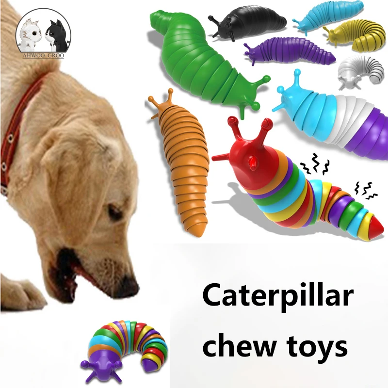 

Dog Toys for Small Medium Large Dogs Caterpillar Plastic Chew Toys Puppy Kitten Educational Toy Training Supplies Accessories