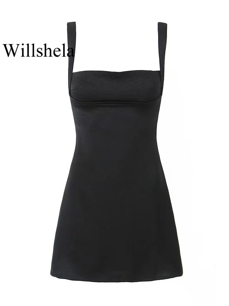 

Мини-платье женское с открытой спиной, на молнии, с квадратным вырезом