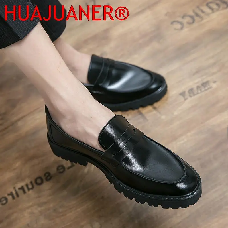 

Men Casual Shoes Fashion Dress Shoes Men Comfortable Pu Leather Loafers Non-slip Formal Moccasins Man Office Slip on Boat Shoes