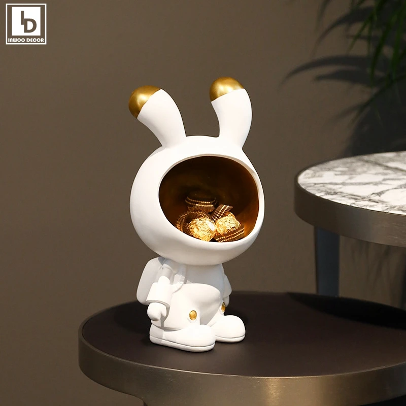 

Креативная Статуэтка астронавта космического кролика скульптурная настольная закуска держатель Органайзер нордический Декор для дома украшение