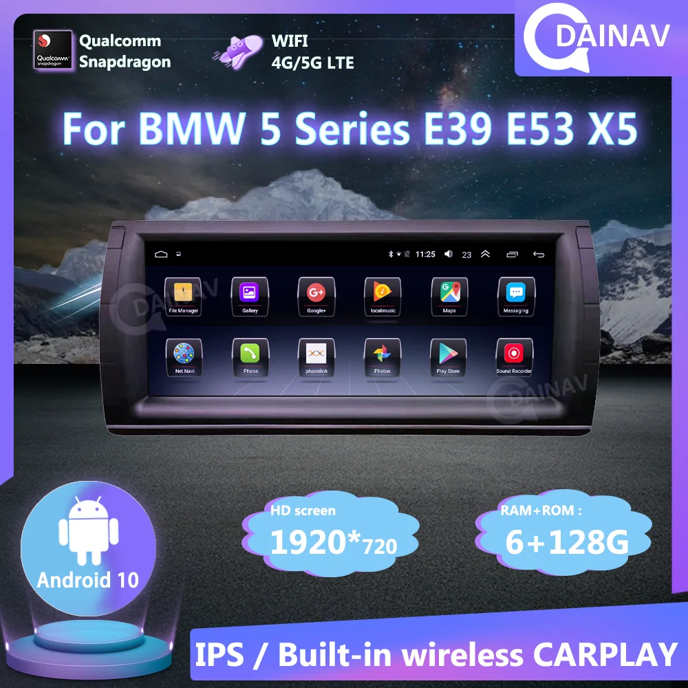 

Автомагнитола на Android 10, 128 ГБ, для BMW 5 серии, для BMW X5 E53 E39, автомагнитола 2 Din, мультимедийный DVD-плеер, GPS-навигация