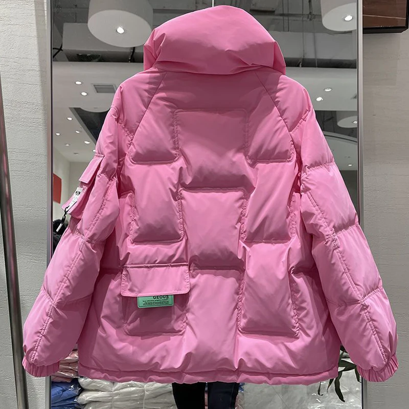 2022 new women's winter jacket fashion zipper parka women's down cotton coat loose warm casual clothes thickened jacket coat