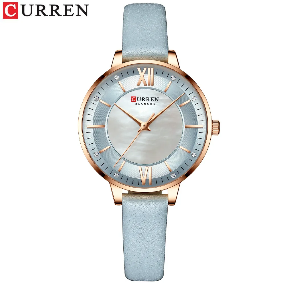 Фото Curren/Cariane 9080 Женские часы - модные часы, повседневные часы с кожаным ремешком, экспортные часы, часы для женщин. №1
