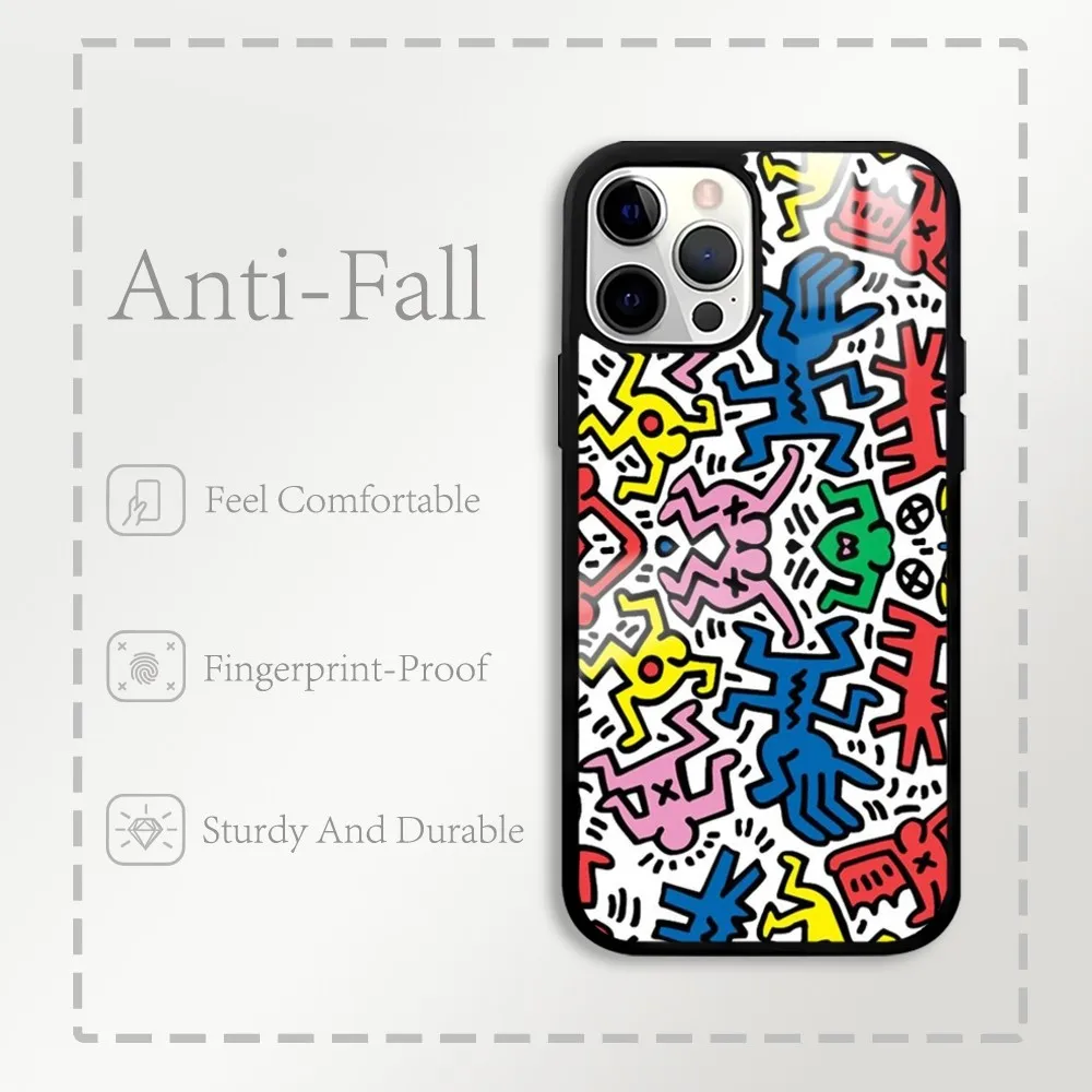 Модный чехол для телефона K-KEithS A-aring Art iPhone 16 15 14 13 12 11 Pro Xs Max Mini Plus Celulares Hard Funda