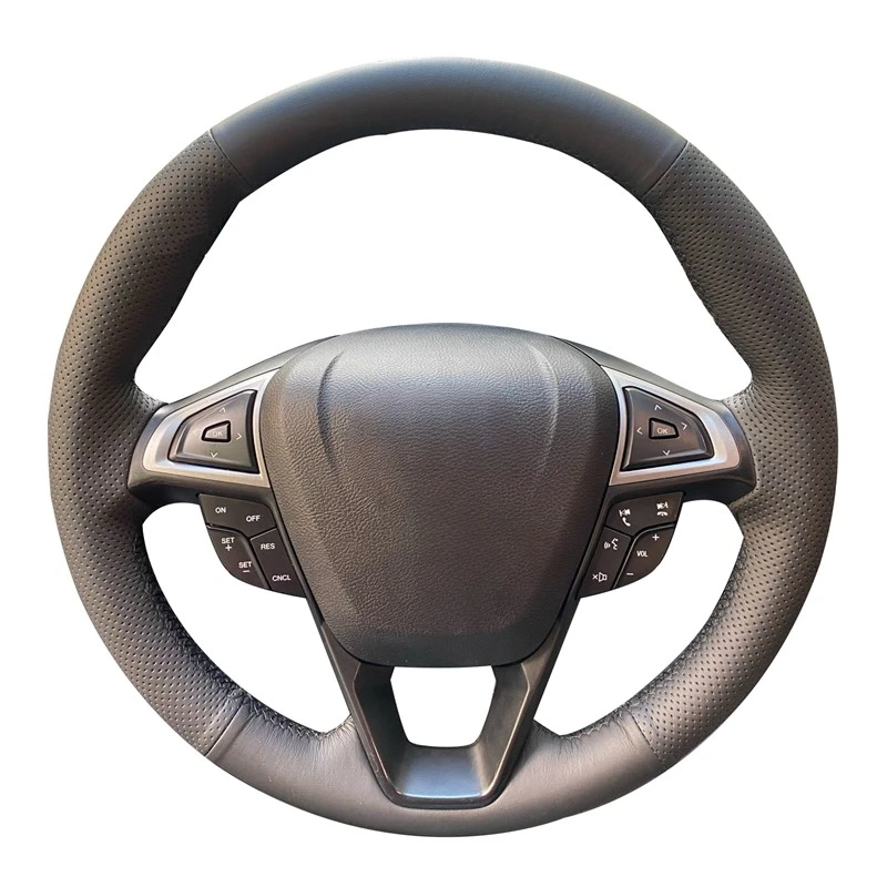 

Кожаная оплетка для ручного шитья, чехол на руль автомобиля для Ford Mondeo Fusion S-Max 2013-2019 EDGE Galaxy 2015-2019, автомобильные аксессуары