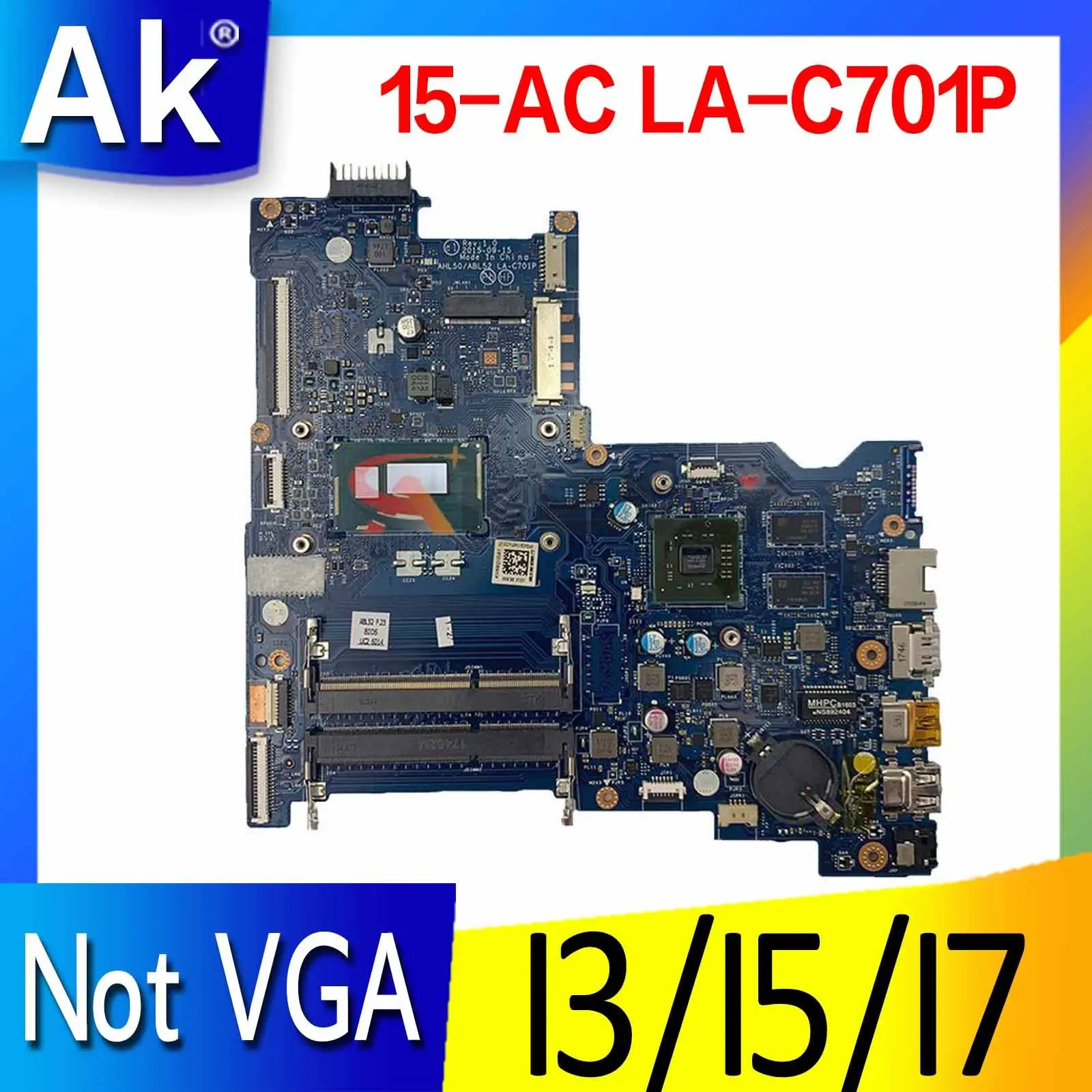 

Материнская плата для ноутбука HP 15-AC 15-AY с ЦП 3825U I3 I5 I7 828178-001 839543-601 828181-601