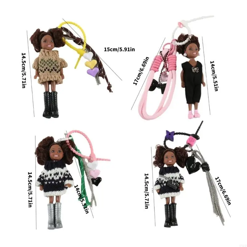 P9FE Красочная вязаная кукла-сумка очаровательный мягкий сенсорный брелок подарок