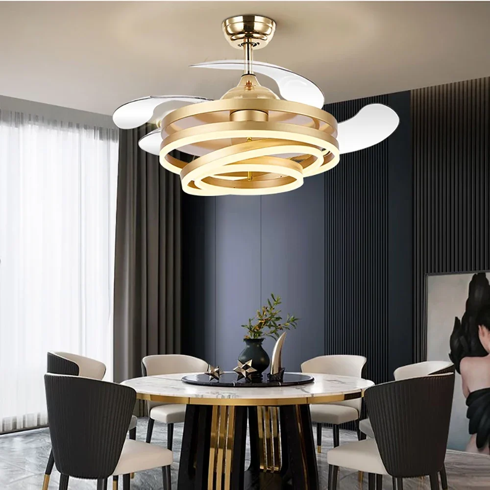 Потолочные вентиляторы современные умные потолочные с 4 выдвижными лезвиями