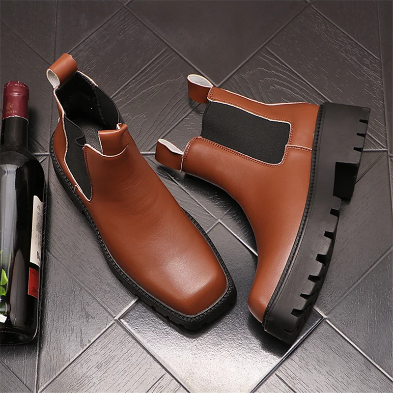 

2023 Luxury New Leather Autumn Men Casual Shoes high tops Multi-Function Young man work boots Zapatillas Hombre