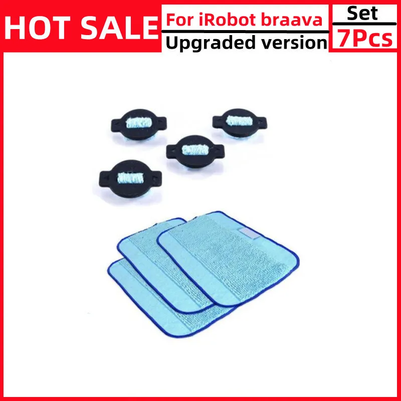 Для iRobot braava 380t 380 mint 5200 5200c Запчасти для робота 4 фитиль крышка + 3 тканевых салфетки