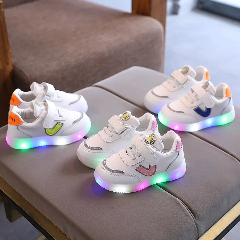 

Кроссовки Детские со светодиодной подсветкой, повседневная обувь для начинающих ходить детей, размеры 21-30
