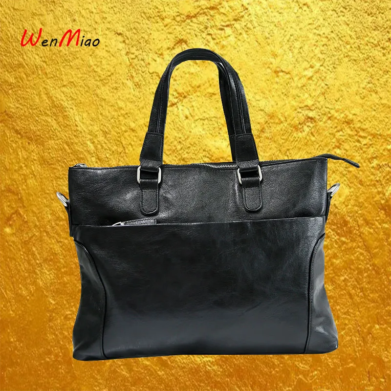 

Men's Shoulder Bags High Quality Leather Totes Business Office Pockets Formal Messenger Bags Luxury Designer Bags for Male