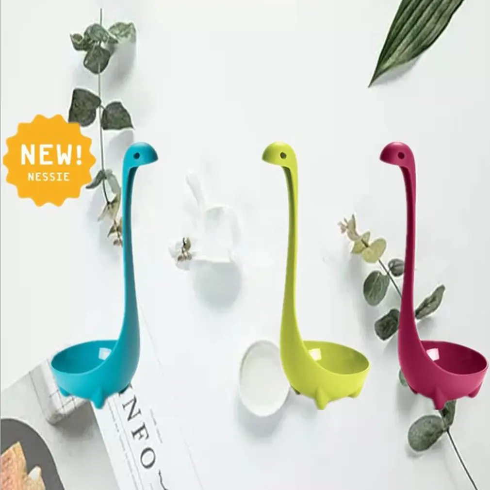 

Creativity Dinosaur Soup Spoon Food Grade PP Long Handle Vertical Spoon Cooking Kitchen Cooking Stirrer Spoon Kitchen Supplies