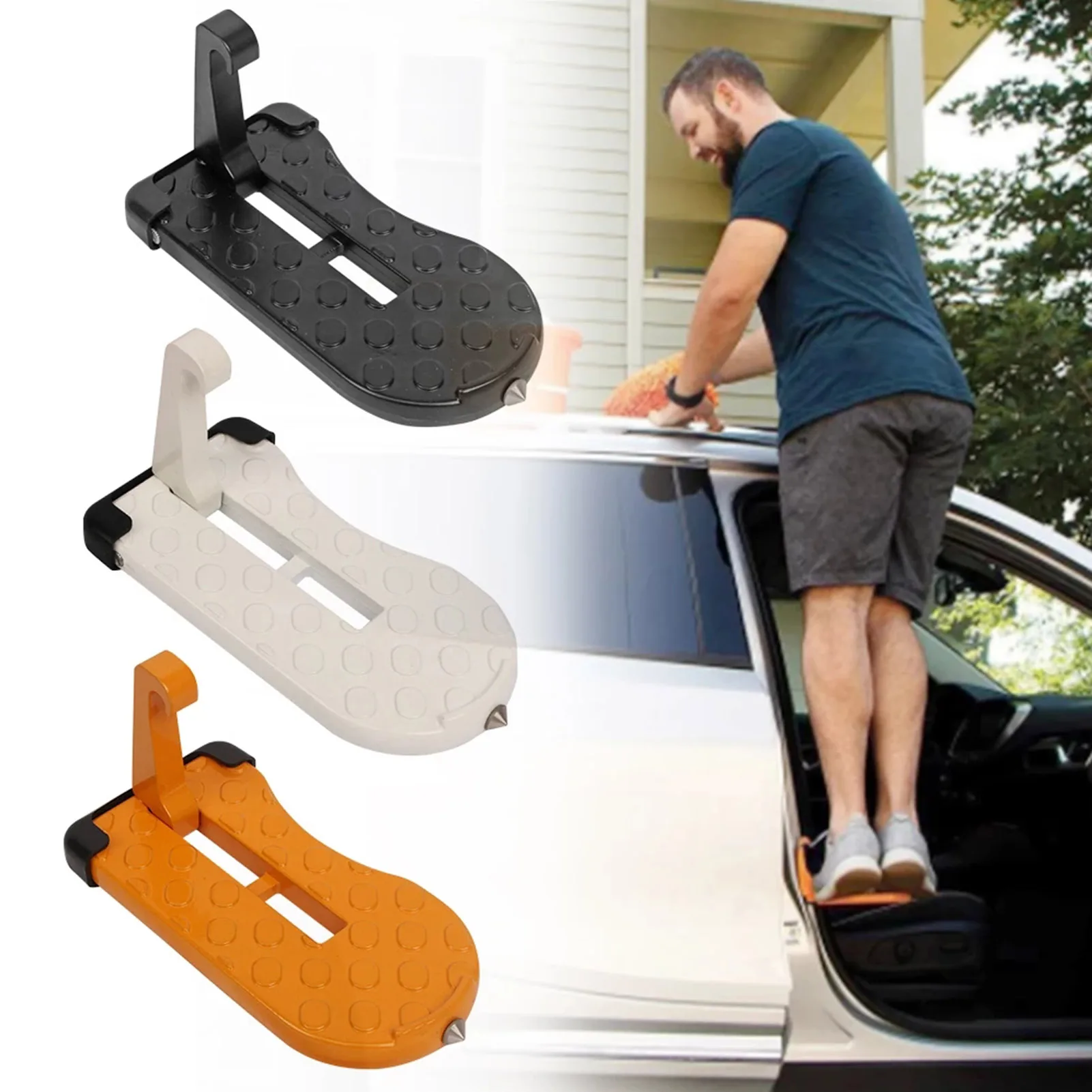 Car Auxiliary Pedal Roof Top Rack Access Pedal Car Door Lock Step Pedal NonSlip Foot Rest Safety Hammer For Jeep Trunk Ladder