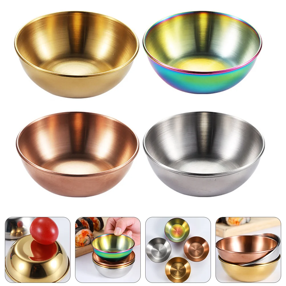 

Sauce Dipping Bowls Dish Bowl Mini Dishes Steel Stainless Seasoning Plate Appetizer Sushi Serving Small Snack Tomato Salad Fruit