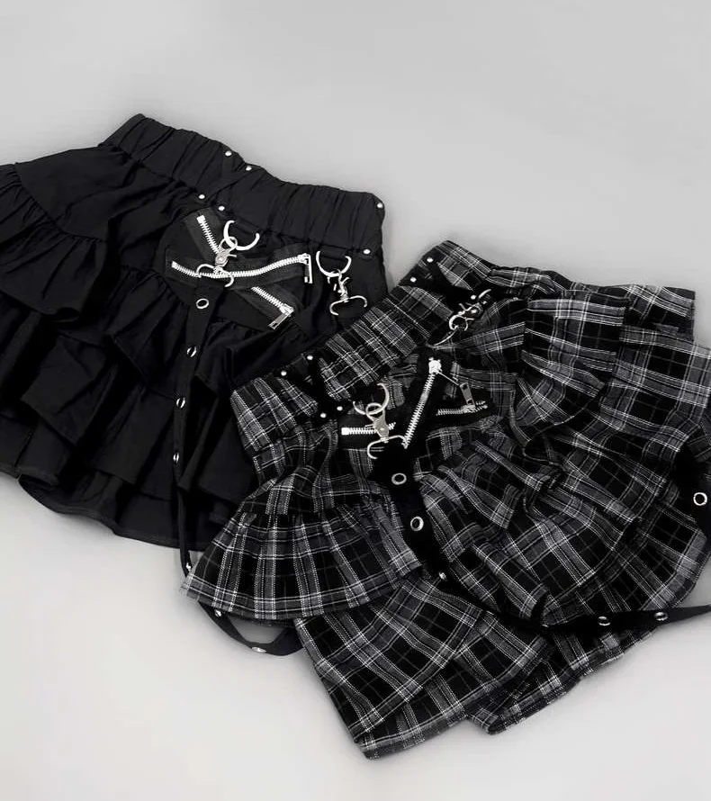 Японские короткие юбки с повязками для шахт новые летние Harajuku в студенческом