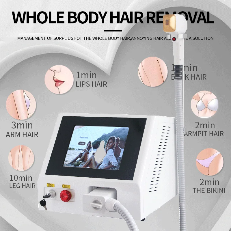 

Diode Ice Laser 2022 Hair Removal Machine 808nm Professional 755Nm 1064Nm Permanet Painless Skin Tightening Acne Scars Equipment